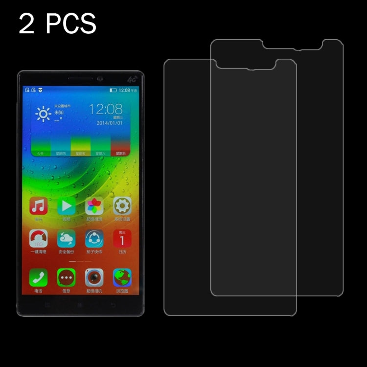 2 PCS for Lenovo Vibe Z2 Pro / K920 0.26mm 9H Surface Hardness 2.5D Explosion-proof Tempered Glass Screen Film