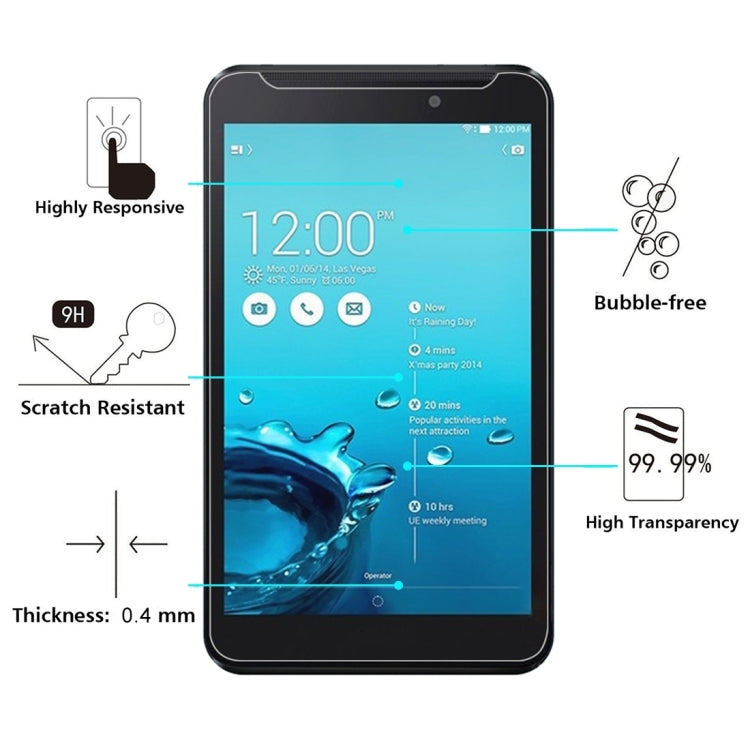75 PCS for Asus Fonepad 7 / FE170CG 0.4mm 9H+ Surface Hardness 2.5D Explosion-proof Tempered Glass Film
