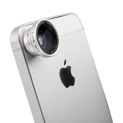 Mobile Phone Camera 0.67X Wide-Angle & Macro Lens, For iPhone, Samsung, HTC, LG, Sony, Huawei, Lenovo, Xiaomi and other Smartphones(Silver)