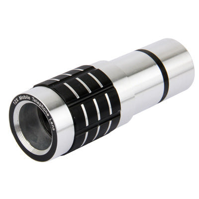 12X Optical Zoom Mobile Phone Telescope Circumscribing Lens with Tripod + Plastic Case for Sony Xperia Z / L36h(Silver)