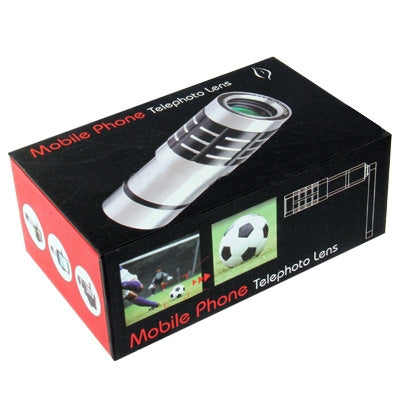 12X Optical Zoom Mobile Phone Telescope Circumscribing Lens with Tripod + Plastic Case for Sony Xperia Z / L36h(Silver)