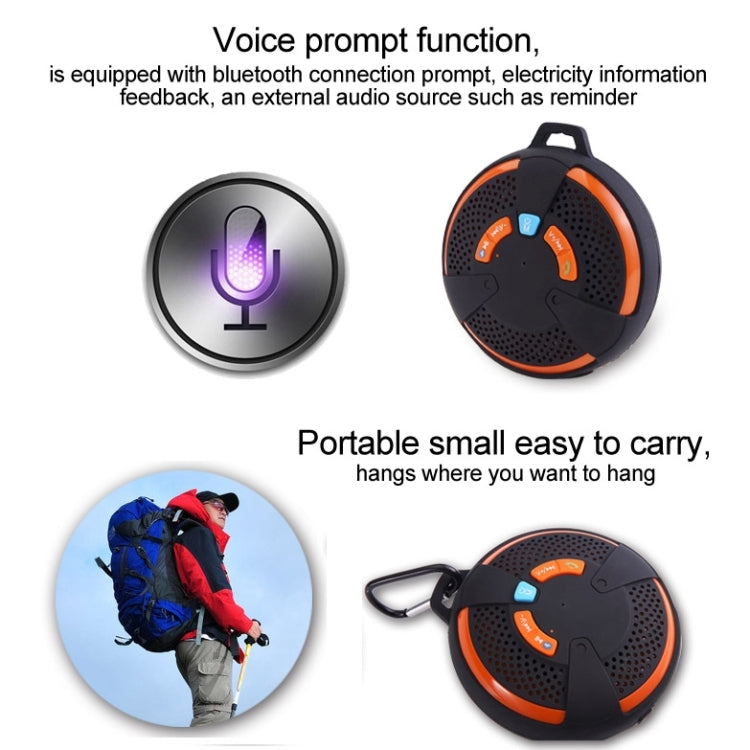 YM-893 Portable Mini Waterproof Sports Stereo Bluetooth Speaker for iPhone / iPod / Samsung / HTC / Nokia / BlackBerry Phones, Support TF Card, Life Waterproof