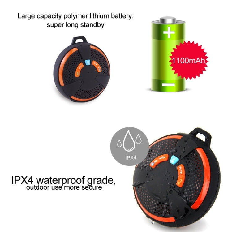 YM-893 Portable Mini Waterproof Sports Stereo Bluetooth Speaker for iPhone / iPod / Samsung / HTC / Nokia / BlackBerry Phones, Support TF Card, Life Waterproof