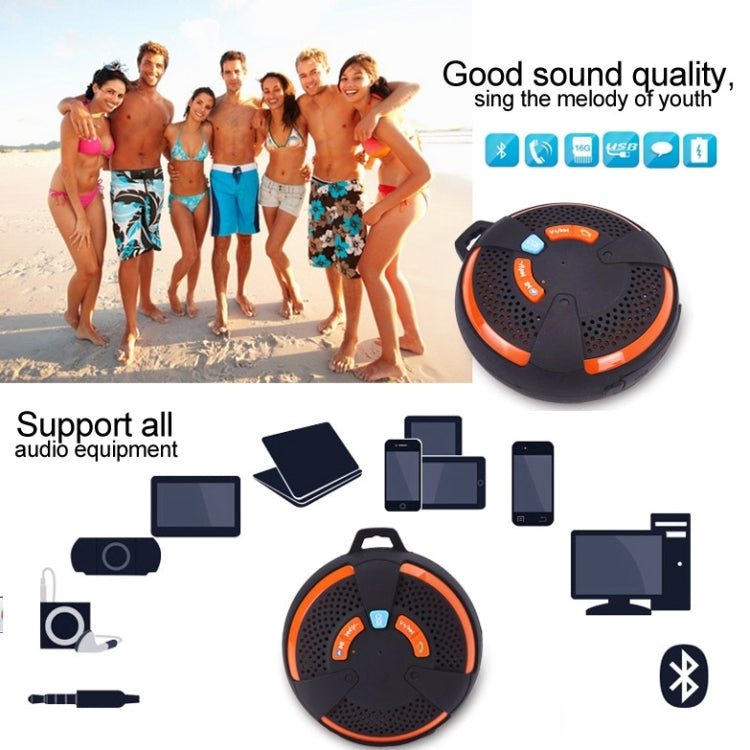 YM-893 Portable Mini Waterproof Sports Stereo Bluetooth Speaker for iPhone / iPod / Samsung / HTC / Nokia / BlackBerry Phones, Support TF Card, Life Waterproof