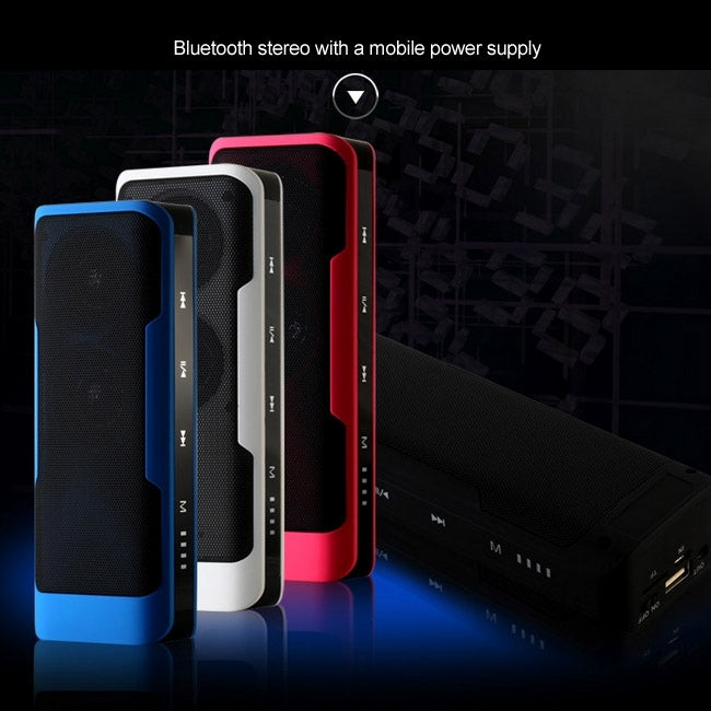 J6 2 in 1 Portable Multi-function Stereo Bluetooth Speaker with 4000mAh Power Bank , For iPhone / Android Phones & PC & iPod & MP3 / MP4, Support FM Radio / TF Card