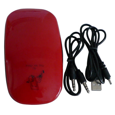 Mini Speaker System with FM radio, SD Card Reader, Built in Lithium-ion battery(Red)