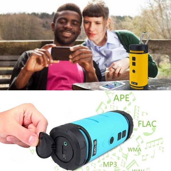 Portable Outdoor Waterproof Shockproof Anti-scratch Bluetooth Stereo Audio Sound Speaker with Hook for iPhone / Samsung / HTC, Support Hands-free