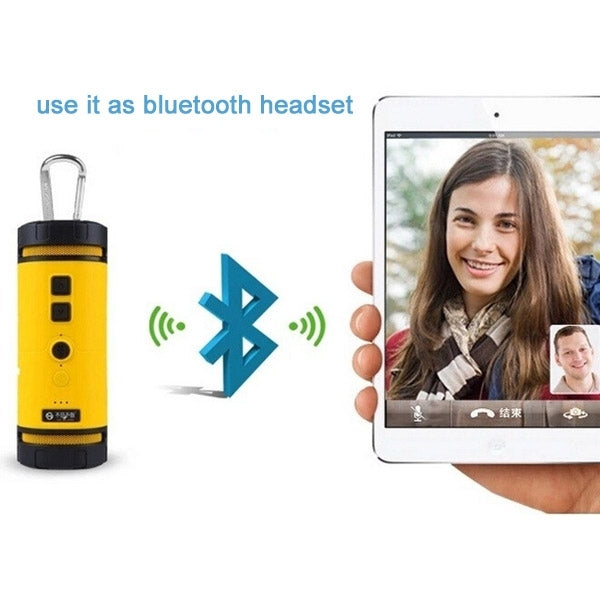 Portable Outdoor Waterproof Shockproof Anti-scratch Bluetooth Stereo Audio Sound Speaker with Hook for iPhone / Samsung / HTC, Support Hands-free