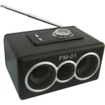 Mobile speaker with FM Radio, Built in Rechargeable Li-ion Battery(Black)