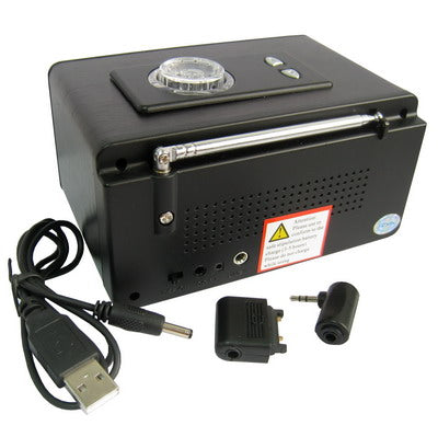 Mobile speaker with FM Radio, Built in Rechargeable Li-ion Battery(Black)
