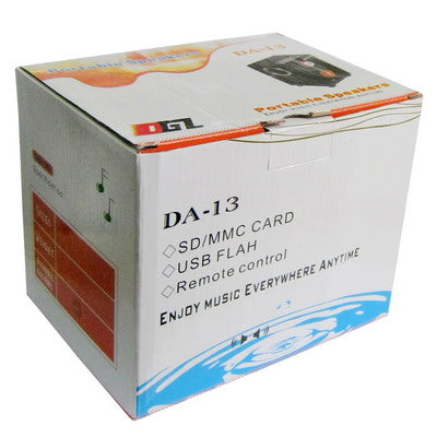 Portable Speaker with Remote control, Support Card reader, USB Flash disk, built in Rechargeable Li-ion Battery