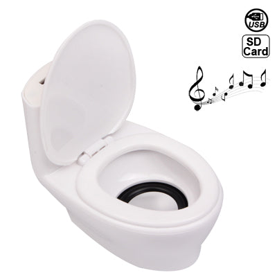 Portable Mini Closestool Stereo Speaker Sound Box with SD Card Slot(White)