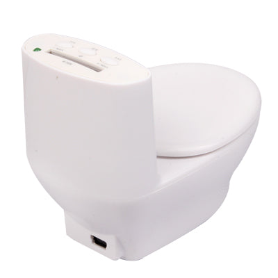 Portable Mini Closestool Stereo Speaker Sound Box with SD Card Slot(White)