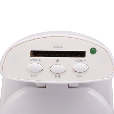 Portable Mini Closestool Stereo Speaker Sound Box with SD Card Slot(White)