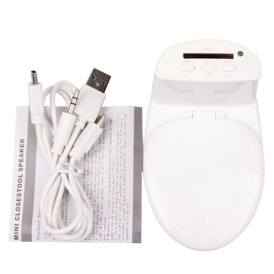 Portable Mini Closestool Stereo Speaker Sound Box with SD Card Slot(White)