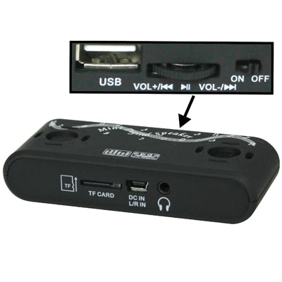 Multifunctional Mini Speaker, Support TF Card and USB Flash Disk, Built-in Rechargeable Li-ion Battery(Black)