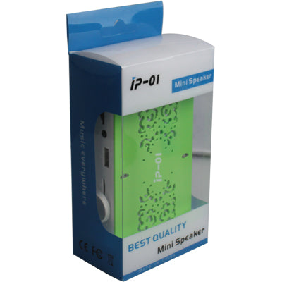 Portable Mini MP3 Speaker, FM Radio, with TF /USB Host/ FM, Built in Rechargeable Li-ion Battery(Green)