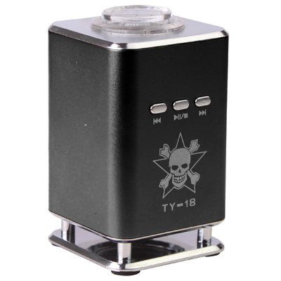 TF/ Micro SD Card Mini Aluminum Vibration Film Loud Speaker (Black)