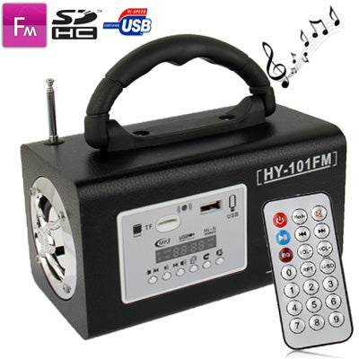 Multi-function Speaker with Remote Control, Support FM Radio / SD Card & U Disk Reader, Built in Removable Rechargeable Battery(Black)