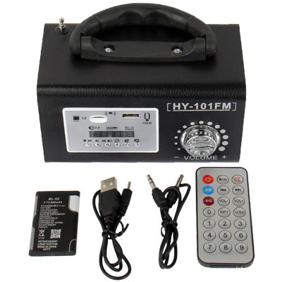 Multi-function Speaker with Remote Control, Support FM Radio / SD Card & U Disk Reader, Built in Removable Rechargeable Battery(Black)