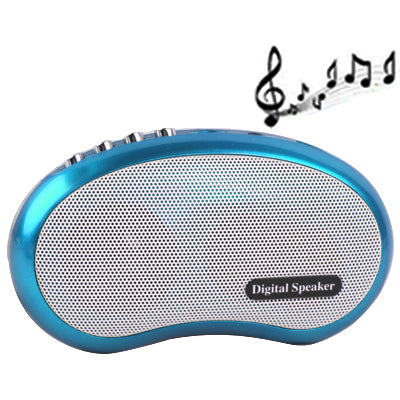 Card Reader Speaker with FM Radio, Built-in Rechargeable Battery, Support TF Card and USB Flash Disk(Blue)