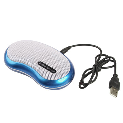 Card Reader Speaker with FM Radio, Built-in Rechargeable Battery, Support TF Card and USB Flash Disk(Blue)