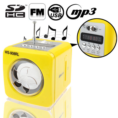 Portable Multi-function Speaker with LCD Display / Colorful LED Lights / 1xLED Torch, Support SD Card / U Disk Reader & FM Radio Function, Built-in Rechargeable Battery