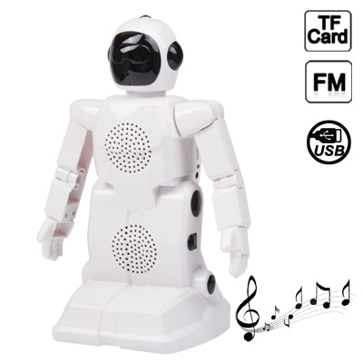 3 in 1 Multi-function Robot Speaker Support FM Radio / TF Card Function(White)