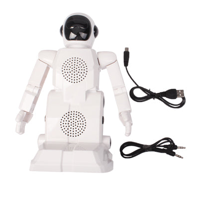 3 in 1 Multi-function Robot Speaker Support FM Radio / TF Card Function(White)