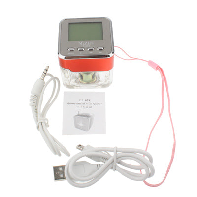 Transparent Acrylic 1.5 inch LCD Screen Display Speaker with Colorful LED Lights / Time, Support FM / TF card & U Disk Reader