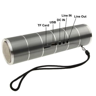T5000 All Metal Digital Audio Card Reader Speaker with Holder, FM Radio, Support TF Card / USB Flash Disk (Grey)