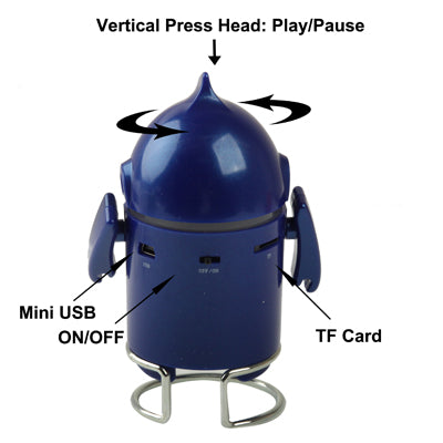Ultraman Style Mini Speaker with Card Reader, FM Radio, Built-in Rechargeable Li-ion Battery, Support TF Card