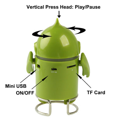 Ultraman Style Mini Speaker with Card Reader, FM Radio, Built-in Rechargeable Li-ion Battery, Support TF Card