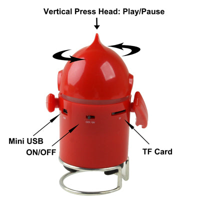 Ultraman Style Mini Speaker with Card Reader, FM Radio, Built-in Rechargeable Li-ion Battery, Support TF Card