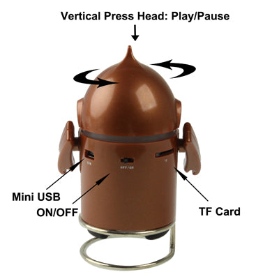 Ultraman Style Mini Speaker with Card Reader, FM Radio, Built-in Rechargeable Li-ion Battery, Support TF Card