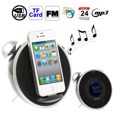 Alarm Clock Shape LCD Display Speaker, Support TF Card / U Disk Reader & FM Radio / Calendar / Time / Alarm Clock for iPhone / iPod / MP4 / the other Audio Devices