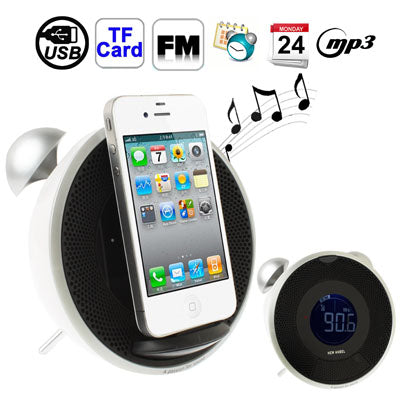 Alarm Clock Shape LCD Display Speaker, Support TF Card / U Disk Reader & FM Radio / Calendar / Time / Alarm Clock for iPhone / iPod / MP4 / the other Audio Devices
