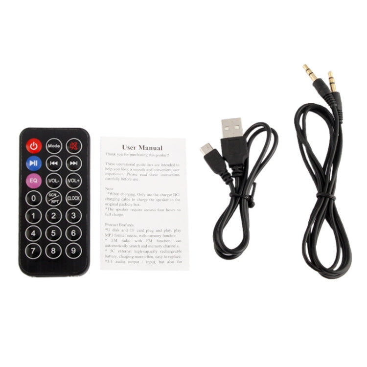 Portable Digital Touch Screen Speaker with FM Radio and Remote Controller, Support TF Card, Compatible with MP3 / MP4 / iPad / iPod / iPhone / PSP / Computer PC / Network, KR-7400 (Black)