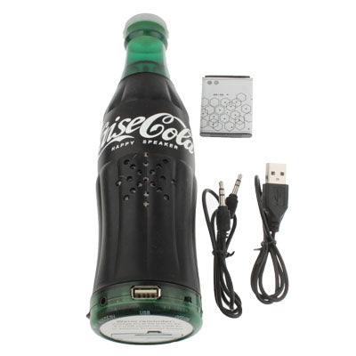 Coke Bottle Shape Card Reader Speaker with FM Radio, Support
