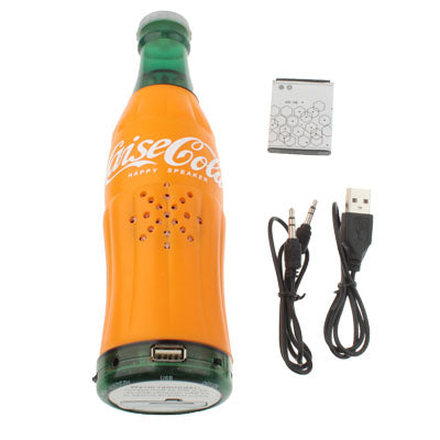 Coke Bottle Shape Card Reader Speaker with FM Radio, Support