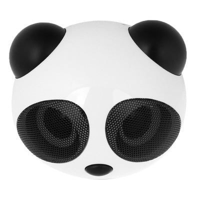 Panda Style Mini Stereo Speaker, Built-in Rechargeable Battery, Work with iPod / Notebook / MP3 (Black)