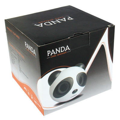 Panda Style Mini Stereo Speaker, Built-in Rechargeable Battery, Work with iPod / Notebook / MP3 (Black)