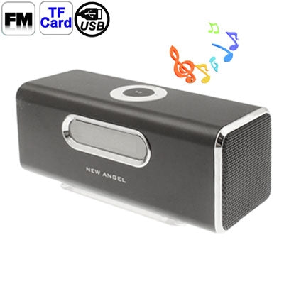CX-A09 Dual-speaker Audio with FM Radio and LED Screen, Support TF Card / USB Drive (Black)