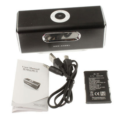 CX-A09 Dual-speaker Audio with FM Radio and LED Screen, Support TF Card / USB Drive (Black)