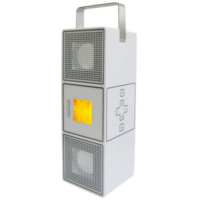 Mini digital audio with remote control, Built in 2GB Memory, Support music play, clock display, music alarm, FM radio, computer audio function(White)