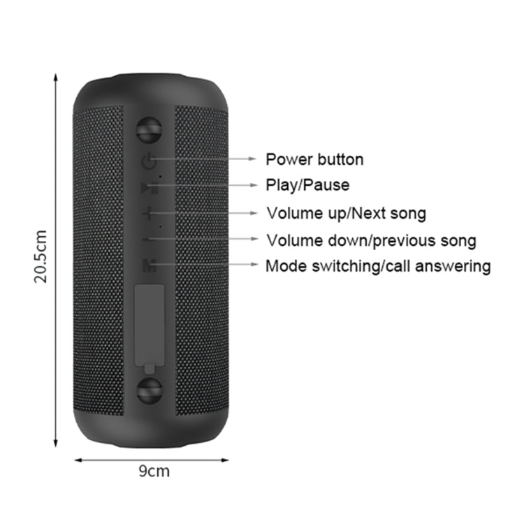 BD18 IPX6 Waterproof Bluetooth 5.0 Mesh Bluetooth Speaker with Micro SD Card Slot & 3.5mm AUX Interface & USB Interface, Support Hands-free Call & Power Bank(Red)