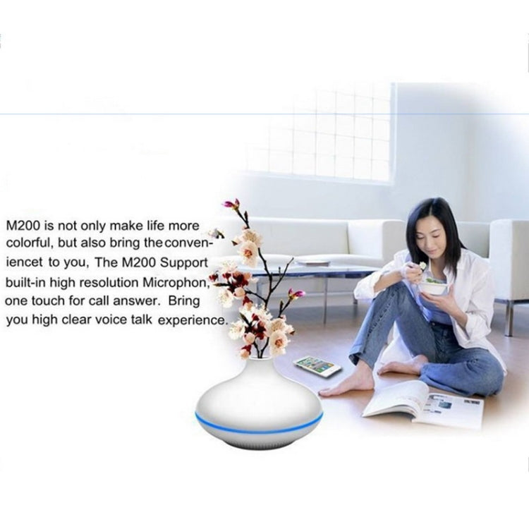 Smart Home Multi-functional Touch Button NFC Stereo Bluetooth Speaker with Telephone Answering / Dialing / FM Radio Function, Support TF Card and AUX IN (Supports Two Bluetooth Devices Simultaneously)(White)