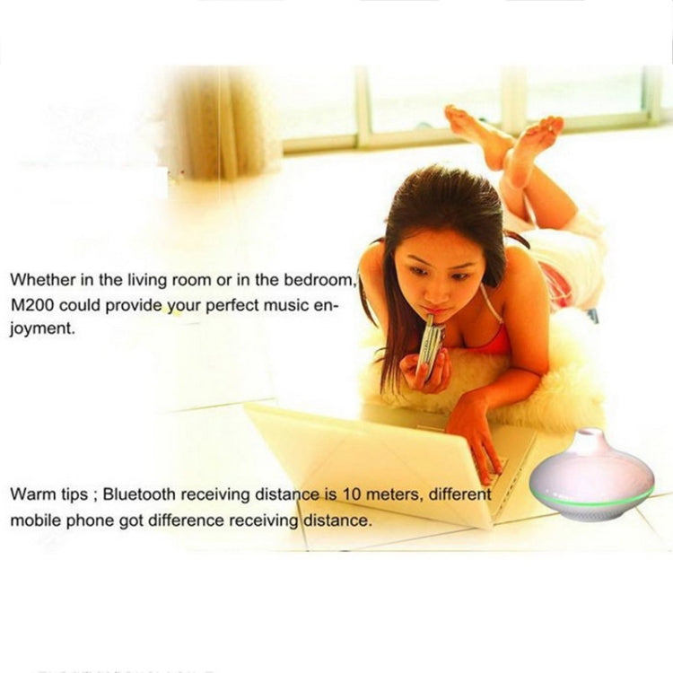 Smart Home Multi-functional Touch Button NFC Stereo Bluetooth Speaker with Telephone Answering / Dialing / FM Radio Function, Support TF Card and AUX IN (Supports Two Bluetooth Devices Simultaneously)(White)