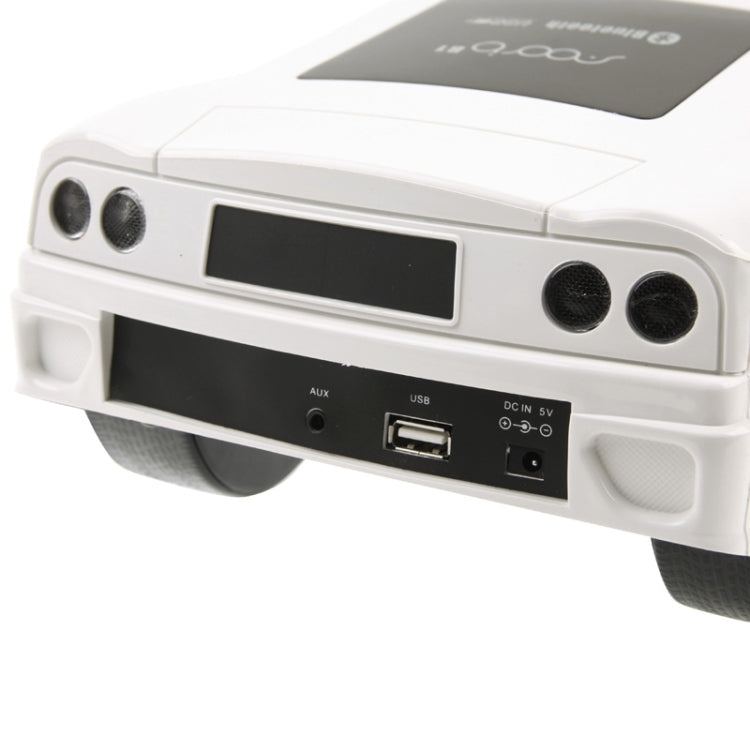 B1 Car Shape Bluetooth Stereo Speaker Support USB Flash Driver / AUX-input / Mode Indicator(White)