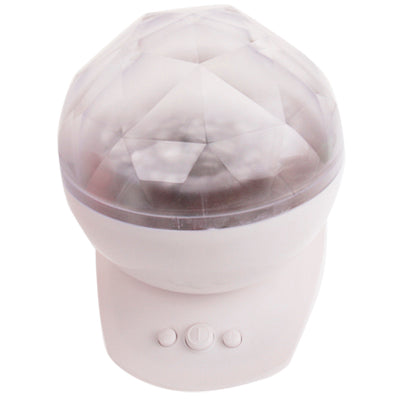 2 in 1 Multicolor Diamond Light Ocean Projection Lamp + Speaker(White)
